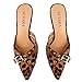 SUIARA Suede Leopard Kitten Heels Cheetah Heel for Women Closed Toe Vintage Heeled Mules Sexy Pointy Studded Slip on Stiletto Dressy Pumps