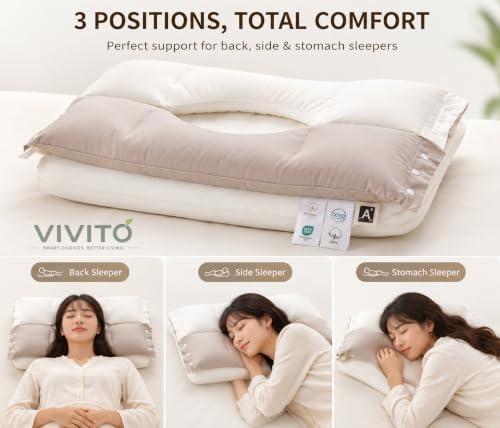 Image of VIVITO Bed Wedge Pillow for Back Support & Comfortable | Adjustable Backrest Pillow for Reading, Sleeping, Relaxing & Bed Sitting | Soft Cushioned Support Pillow | Pack of 1 | Multicolour