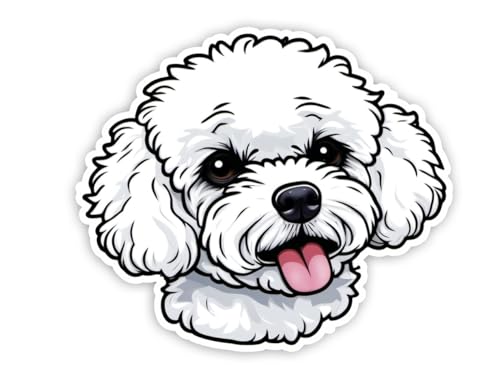 Image of Maltese Dog Sticker Cute Maltese Puppy Vinyl Decal Waterproof Dog Lover Sticker for Laptop Water Bottle Car Window Notebook Pet Lover Gift