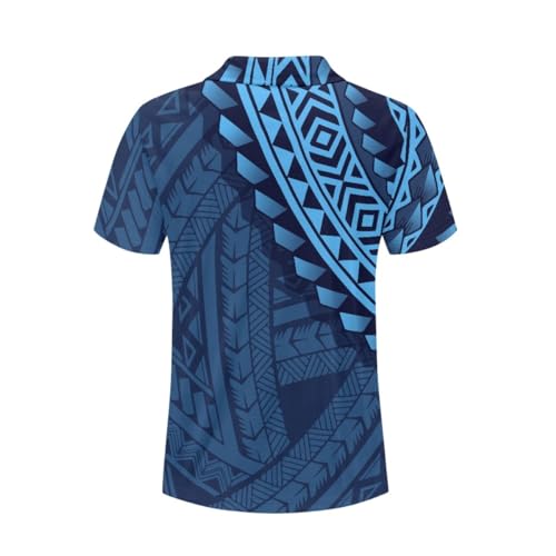 Men Short Sleeve Polo Shirts Casual Summer Polynesian Samoan Print Slim Fit T-Shirts Button Golf Polos Tops4