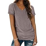 ATHMILE T Shirts Short Sleeve V Neck Tees for Women Fashion Tops Trendy Lightweight Casual Summer Outfits Clothes 2025 Beach