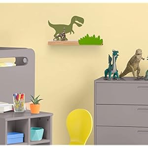 Wall shelf kids dino nursery decor shelves floating bookshelf wood toy display organizer green ds001 0  urban country home decor