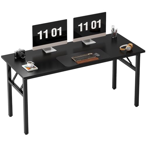 Image of Need Computer Desk Office Desk 55 inches Folding Table with BIFMA Certification Computer Table Workstation No Install Needed, Black AC5CB-140X