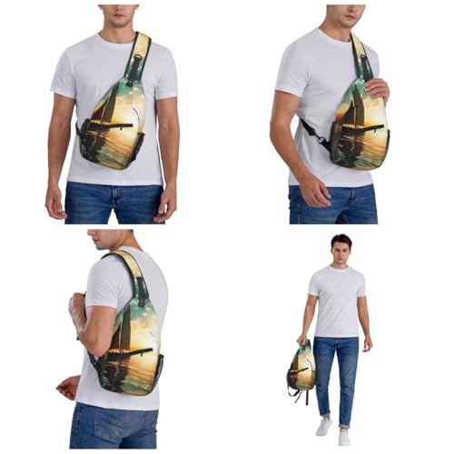Bolso cruzado deportivo para pecho negro miniatura 7