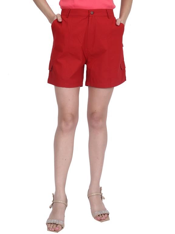 rangriwaz BreezeWear Women’s Cotton Comfort Shorts Red-picture-17