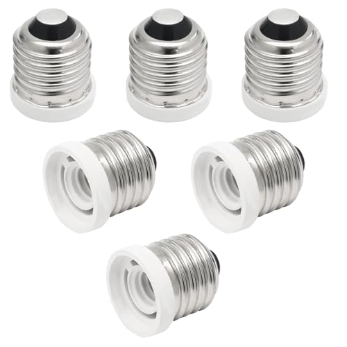 Qjaiune 6 Pack E26/E27 to E12 Light Bulb Adapter Converter