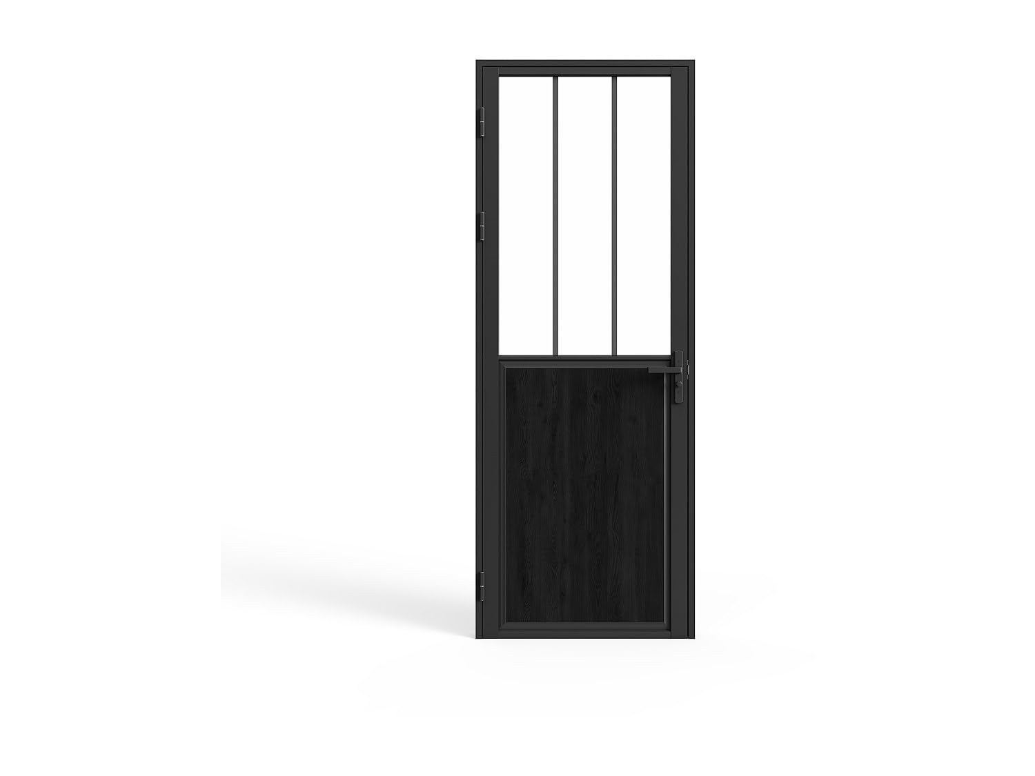 Vente-unique - Blocco porta reversibile H204 x L73 cm in Alluminio e Vetro temperato Stile atelier - ERMELO