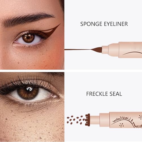 Freckles Stamp Eyeliner, Brown Freckles Pencil y Delineador Líquido miniatura 6
