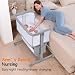 Growaystory Beistellbett Baby Bettseitiger Bassinet für Neugeborene Tragbarer Baby Bett mit Rädern Aufbewahrungskorb Matratze 7-Fach Höhenverstellbar Zustellbett (Hellgrau)
