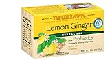 Bigelow Lemon Ginger Plus Probiotics Herbal Tea Bags, 18 Tea Bags, 2 Pack