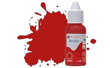 Humbrol Model Paint - DB0153 No 153 Insignia Red - Matt (14ml), Acrylic for Models, Plastic, Metal, Wood, Glass, Ceramics and More, Touch Up - Hobby Bottle for Craft Kits