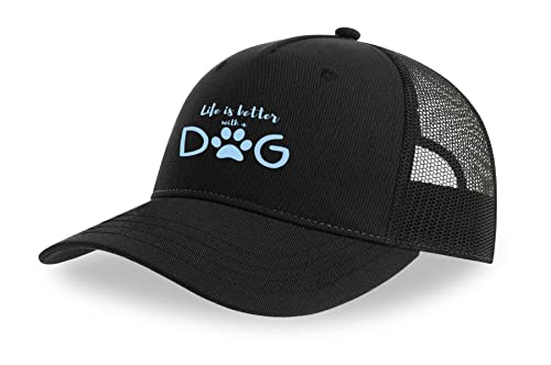 Casquette de camionneur avec visière incurvée filet respirant pour maître de chien