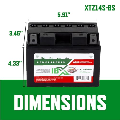 Image of Interstate Batteries IBX YTZ14S-BS Powersports Battery 12V 11Ah 220CCA AGM