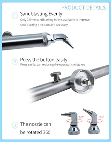 2 In 1 Aluminum Oxide Microblaster Dent-Al Alumina Sandblasting Tool (4 H-Oles) #TOP2