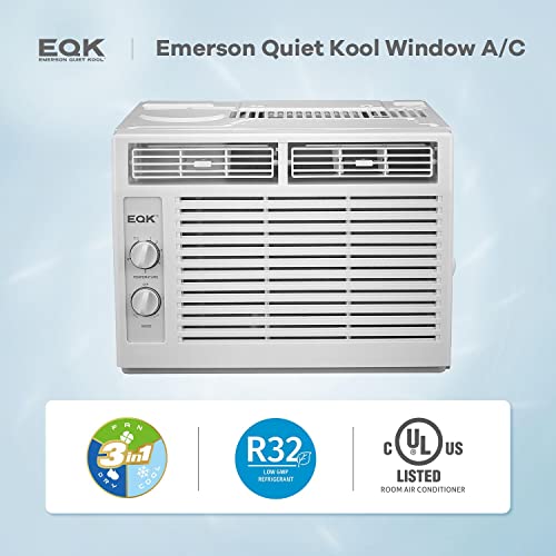 Emerson Quiet Kool Earc5Md1 5,000 115V Window Air Conditioner With Mechanical Rotary Controls Cools Rooms Up To 150 Sq. Ft. Quiet Operation Auto-Restart Washable Filter, 5000 Btu, White #TOP7
