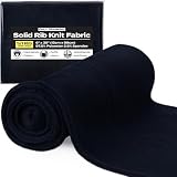 ONLY TRIMMING 1x1 Solid Rib Knit Fabric, Stretchy Knitted Ribbing for Cuffs, Collars, and Waistbands, Polyester-Spandex Blend, DIY Sewing Trim, 6 x 39 Inches (Navy, 6 x 39 Inches)