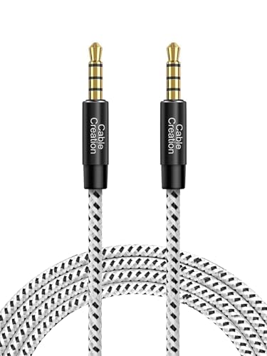 Image of CableCreation 1.8M TRRS 3.5mm Audio Cable, 4 Pole Male to Male Braided 1 /8 inch Stereo HiFi Aux Jack Stereo Audio Cable, Compatible with Headphone, Car, Speaker, Phone