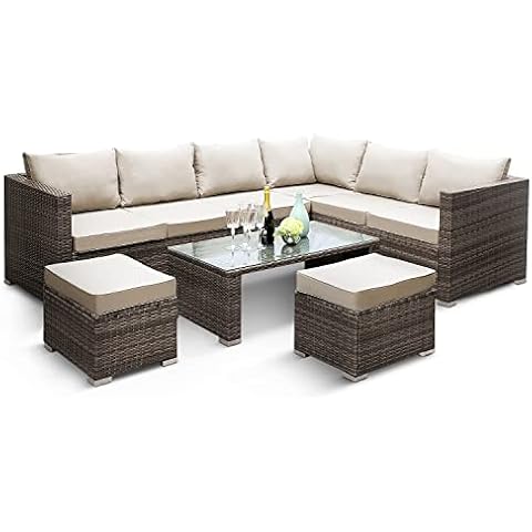KEPLIN 8-Seater Rattan Garden Furniture Set Cover