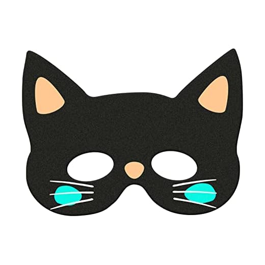 Folat B.V.- Folat 67990 Mascarilla Gato Negro-Decoración de Halloween, Color