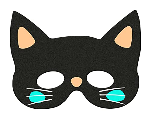 Folat B.V.- Folat 67990 máscara gato preto - decoração de Halloween, cor