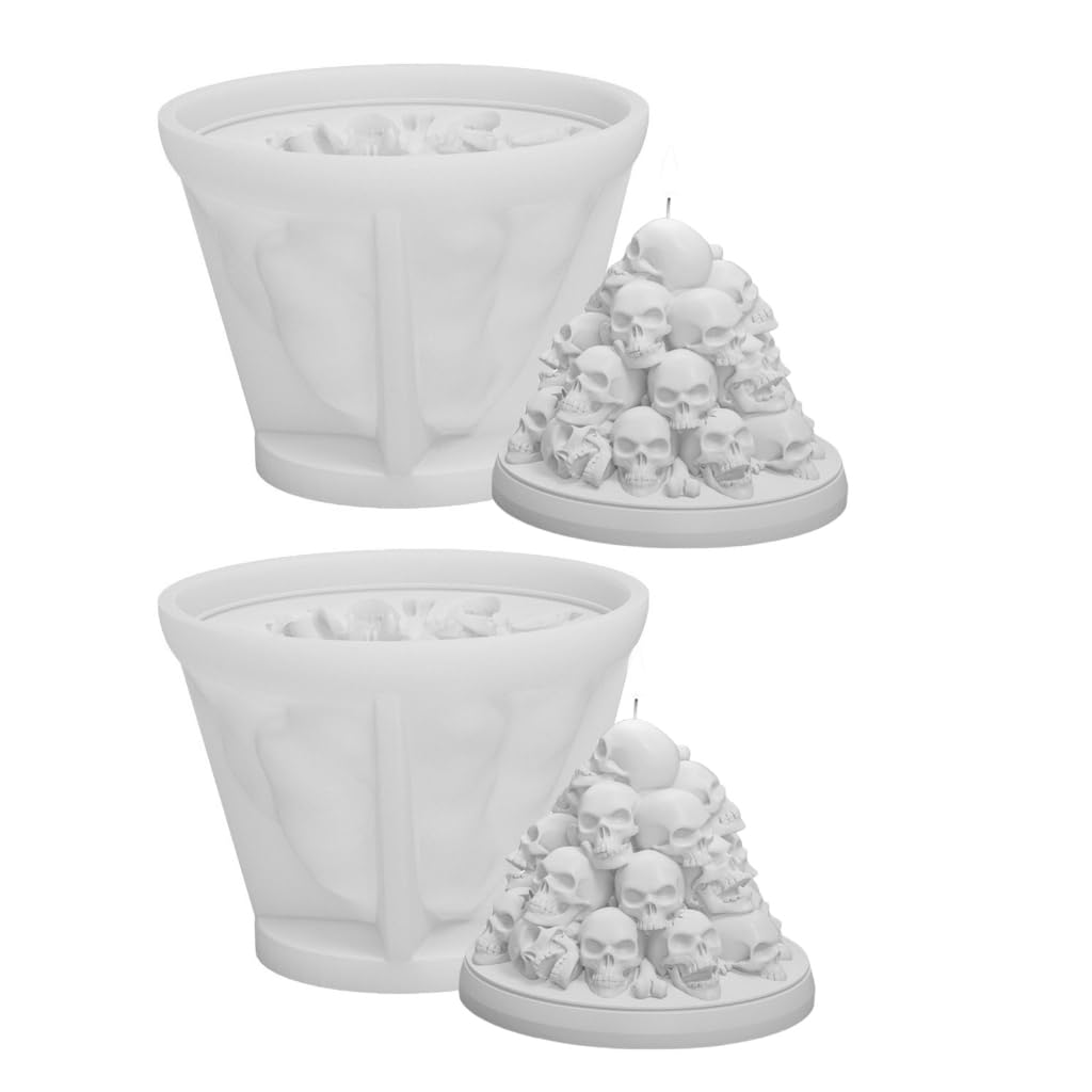 Moulage de bougies crânes en silicone : lot de 2 pour une décoration gothique et mystérieuse