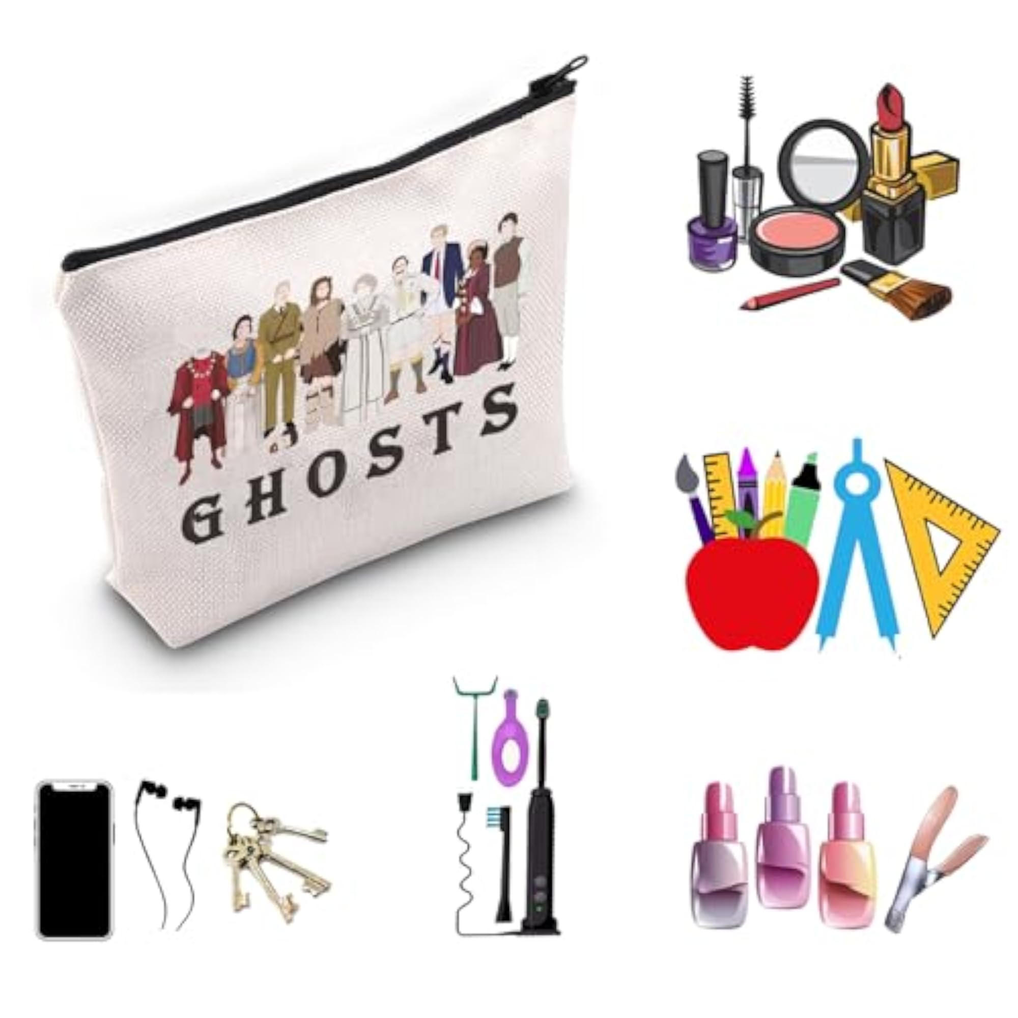 Ghosts TV Show Inspired Makeup Zipper Pouch