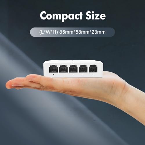 Image of PoE Switch 5 Port, 1 in 4 Out Extender, Repeater Support IEEE802.3af /at /bt Powered 90W, 100Mbps Ethernet Passthrough Switch, Extend 250m(328ft), Wall and Din-Rail Mount
