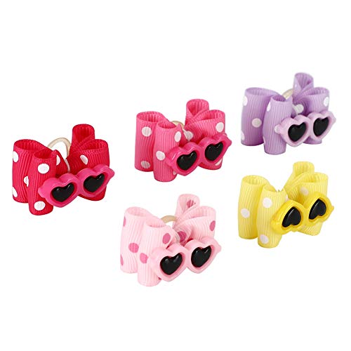 25Pcs Dog Hair, Pet Multicolor Bowknot Bows Grooming Accessories with Ands for Cat Medium Small Cats and Dogs