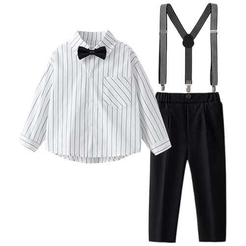 Atuendo informal escolar para niños con camisa de manga larga y pajarita para ceremonias