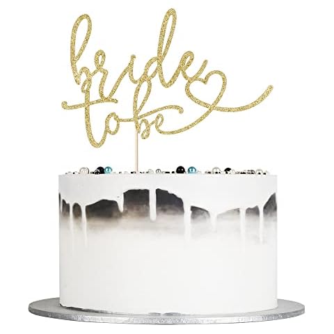Auteby Glitter Bride to Be Cake Topper - Bridal Shower/Wedding Shower/Engagement/Bachelorette Party Decorations (Gold) Cover