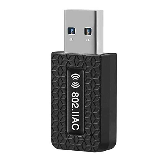 Yicente WiFi Adaptador USB WiFi USB 1300Mbps WiFi Antena USB 3.0 Dual Band 2.4GHz/5GHz Mini WiFi Dongle Adaptador Soporta Windows 7/8/8.1/10 Mac OS para PC Desktop Laptop Tablet