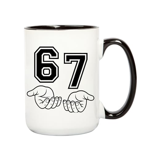 Joybloks 67 Meme Coffee Mug 15 oz Ceramic Gag Gift