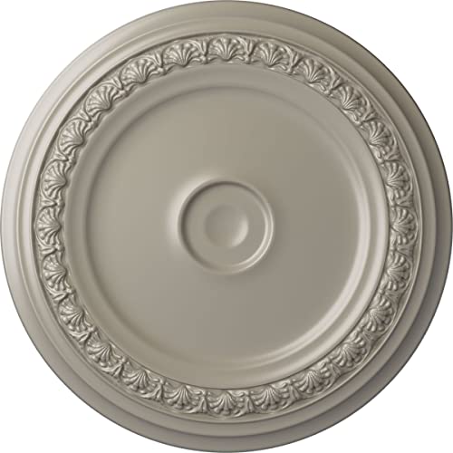 31 1/8"OD x 1 1/2"P Carlsbad Ceiling Medallion (Fits Canopies up to 5 1/2"), Hand-Painted Pearl White