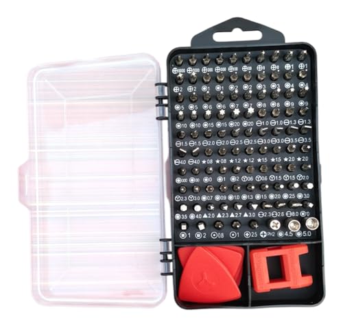 Image of 115-in-1 Precision Magnetic Screwdriver Set with Storage Case | Professional Multi-Bit Repair Tool Kit for Laptop, Mobile, PC, Watch, Eyeglasses, Gaming Console & Electronics (Red)