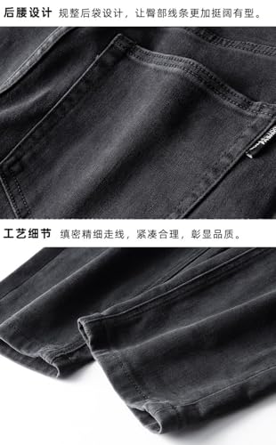 Jeans Pants Trousers Denim Stretch Micro Spine Ha Men's High Street Washed Retro Casual Versatile Style Clothing3