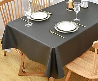Yofori Table Cloth Wipe Clean Grey Wipeable Tablecloth PVC Waterproof Table Cover Plastic Table Protecter for Kitchen Outdoor (137x137cm, Grey)