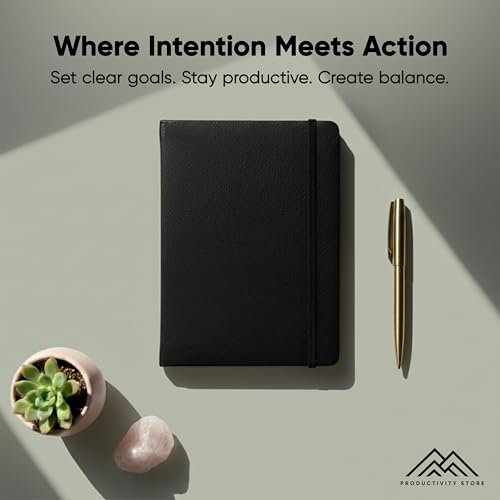 Work | Life Daily, Weekly and Monthly Productivity Planner, Schedules & Gratitude Journal | Undated, 1 Year & Hardcover (Black)