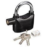 Motion Sensor Alarm Padlock - Shed Garage Alarmed Heavy Duty Wireless Siren Lock Motorbike | Strong Durable Long Lasting | Security Anti-Theft | Weatherproof
