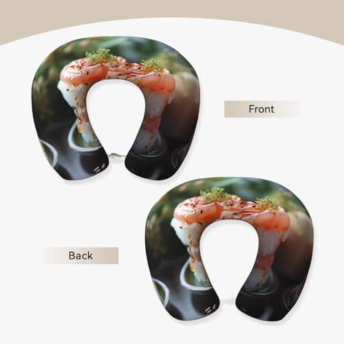 Almohada U de espuma viscoelástica 30 cm tamaño viaje miniatura 2