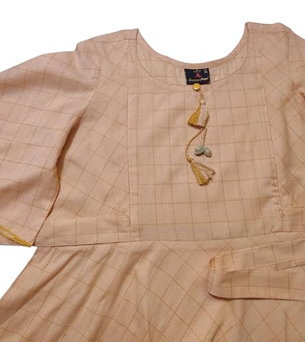Image of DUMMY SHAPE Feeding Nighty | Maternity Dresses for Women Cotton Blend | Floral Pink Anarkali Kurta with Dual Nursing Zippers for Pregnancy & Breastfeeding | Gifts for Pregnant Women (