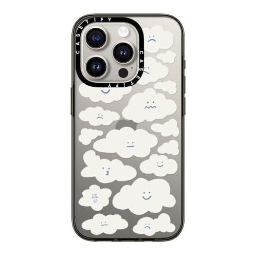 CASETiFY RpNg iPhone 15 Pro P[X [MILKi (2x MIL-STD-810G) / 1.2m̗eXgNA] - Cute Clouds - NA ubN