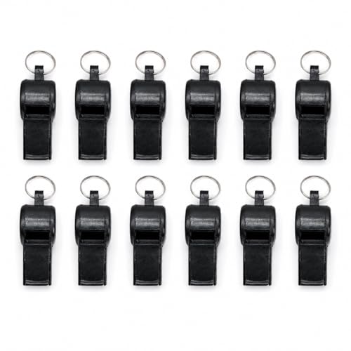 Image of Loud Plastic Whistle for Referees Coaches Lifeguards Survival Emergency Football Basketball Soccer Hockey (Pack of 12)