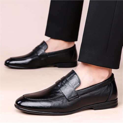 Men's Slip-On Loafers British Style Business Casual Leather Shoes Soft Sole Comfortable Trendy Dress Shoes for Men2