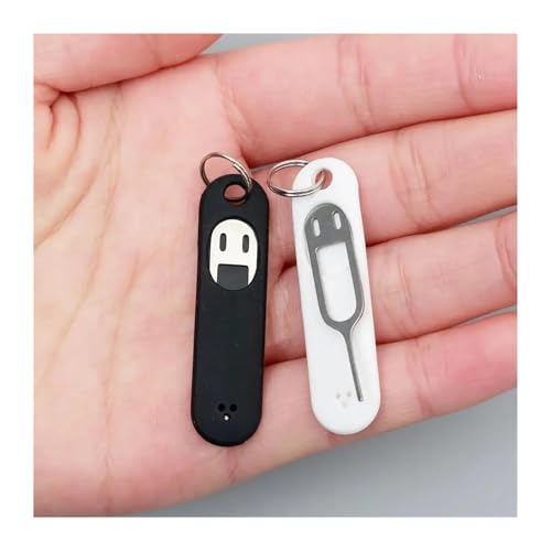 Extractor de tarjeta SIM antipérdida con estuche de llavero protector blanco, pack de 5 uds 5