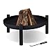 Produktbild Relaxdays Feuerschale, 80 cm Durchmesser, inklusive Schürhaken, Feuerstelle Garten & Terrasse, Feuerkorb, Stahl, schwarz