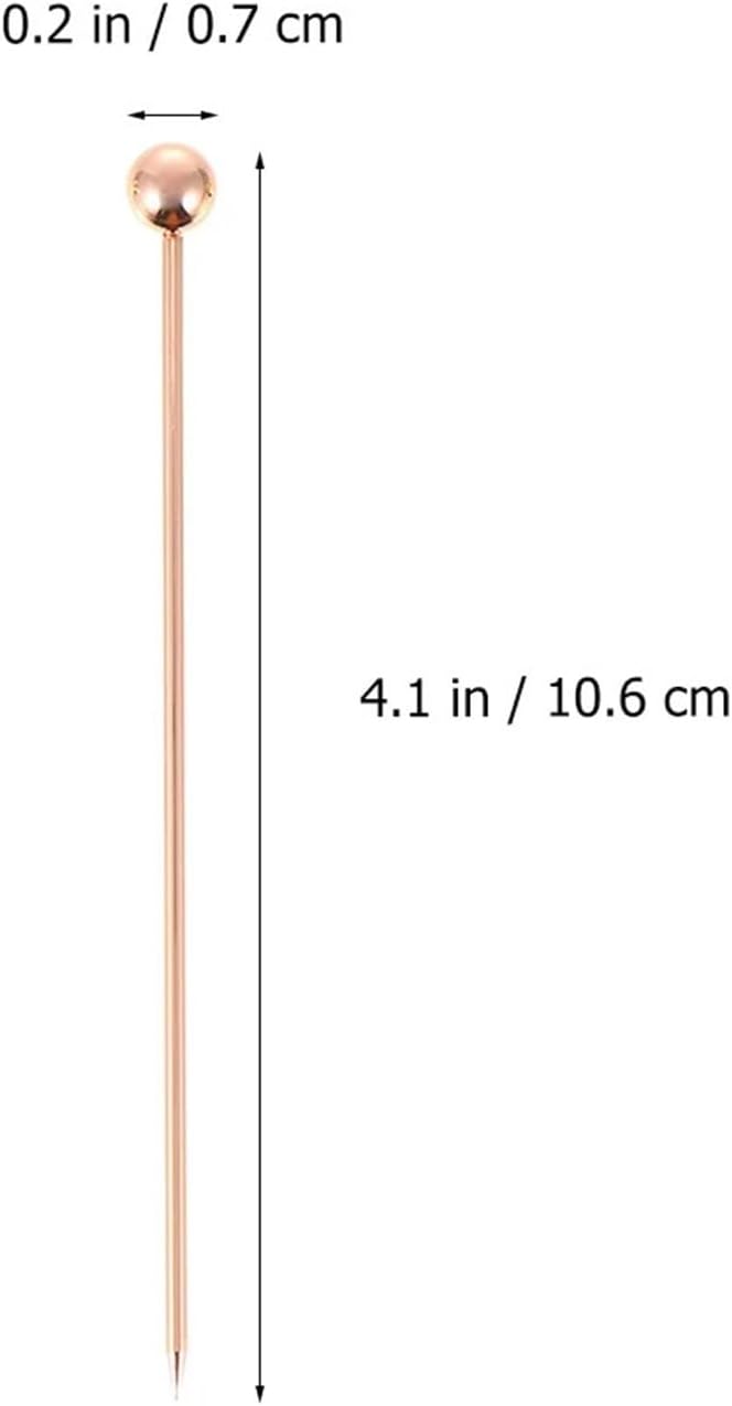 Cocktail Picks Metal 20Pcs Stainless Steel Cocktail Picks Anticorrosive Unbreakable Drink Sticks Fruit Appetizer Skewers for Party Bar Use For Olives Appetizers Fruit