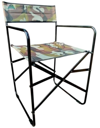 Image of Css Army Camping Directors Chair - Heavy Duty, Oversized Folding Chair for Beach /Fishing /Trips /Picnics /Lawn /Concerts Outdoor Foldable Camp Chair with Army Oxford Fabric, 120kg Capacity - Green