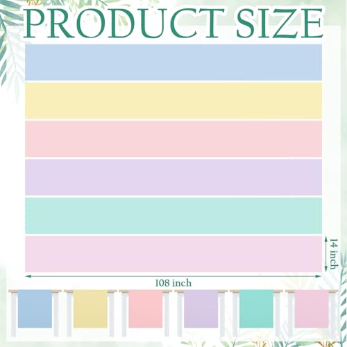 12 Pcs 14 x 108 Inches Pastel Table Runner Pastel Macaron Assorted Color Seasonal Table Runner Disposable Decoration for Summer Spring Wedding Baby Shower Birthday Party Decoration (Colorful) by Windkream - Used condition - Image 2