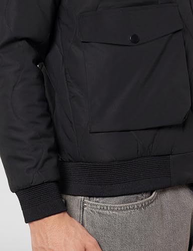 Image of Qube By Fort Collins Men's Regular Fit Fashionable Bomber Jacket with Fur on Collar - Warm, Stylish & Perfect for Winter