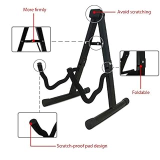 GANFANREN Stand de guitare portable pliable universel pliant trépied léger instrument à cordes de rack businy support de… - Les Beatles, Paul McCartney, John Lennon, RIngo Starr, George Harrison GANFANREN Stand de guitare portable pliable universel pliant trépied léger instrument à cordes de rack businy support de… – Image 6